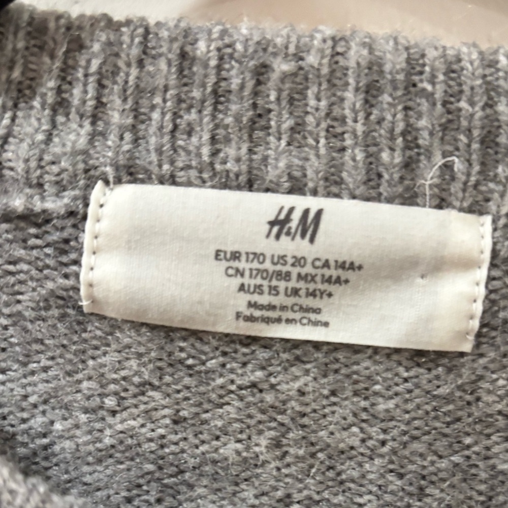 H&M Gray Pearl Embellished Knit Sweater | Size 20 | A5 - Picture 3 of 5